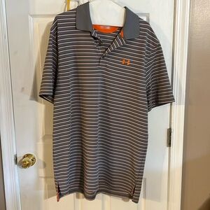 Underarmour Grey/Orange Polo (Heat Gear)